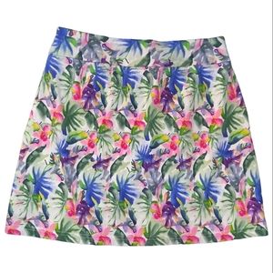Palm Grove Floral stretchy skort with 2 front pockets